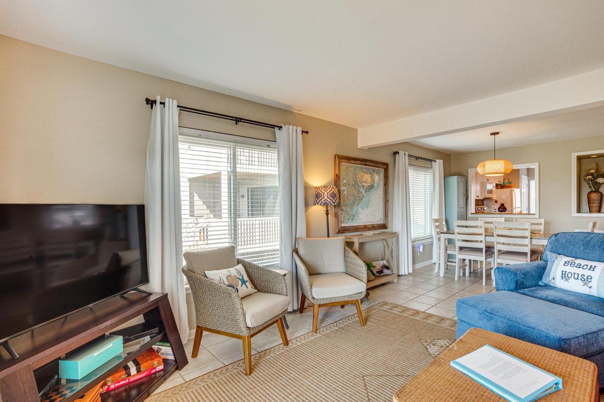 Harbor Island Condo With Deck - Steps To Beach! Oceanmarsh Subdivision Kültér fotó